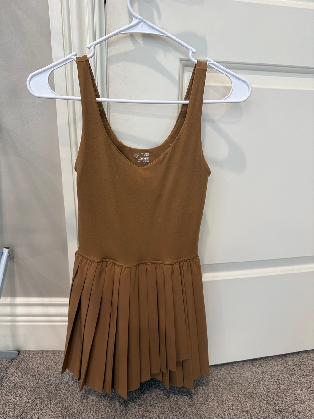 Offline brown Pleated Dress